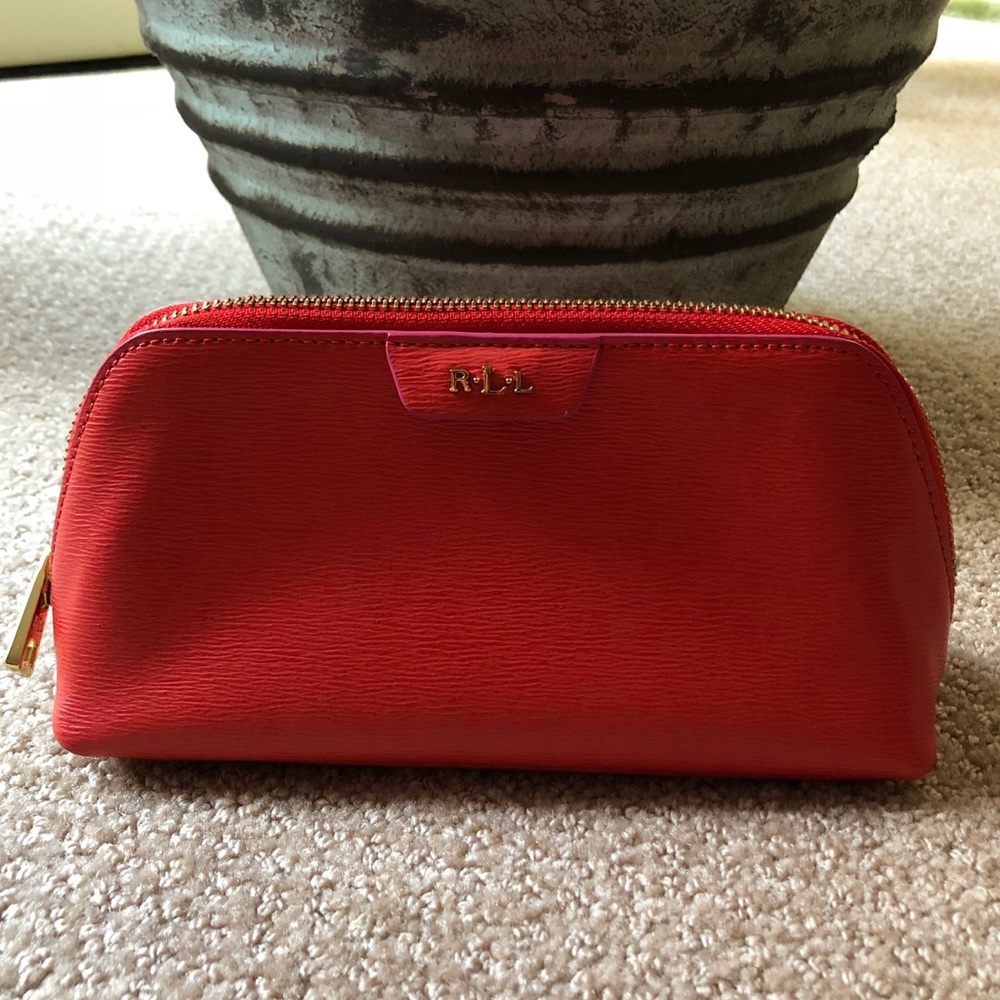 NEW Ralph Lauren Leather Cosmetic Bag